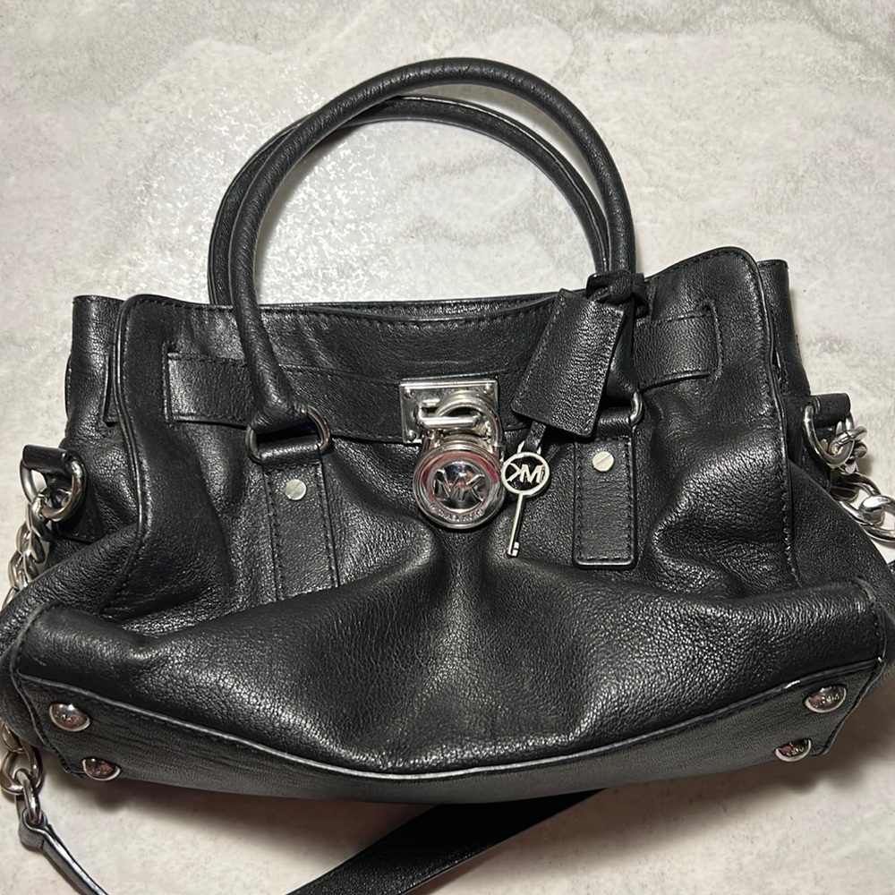 Michael Kors Black & Silver Lock Purse
